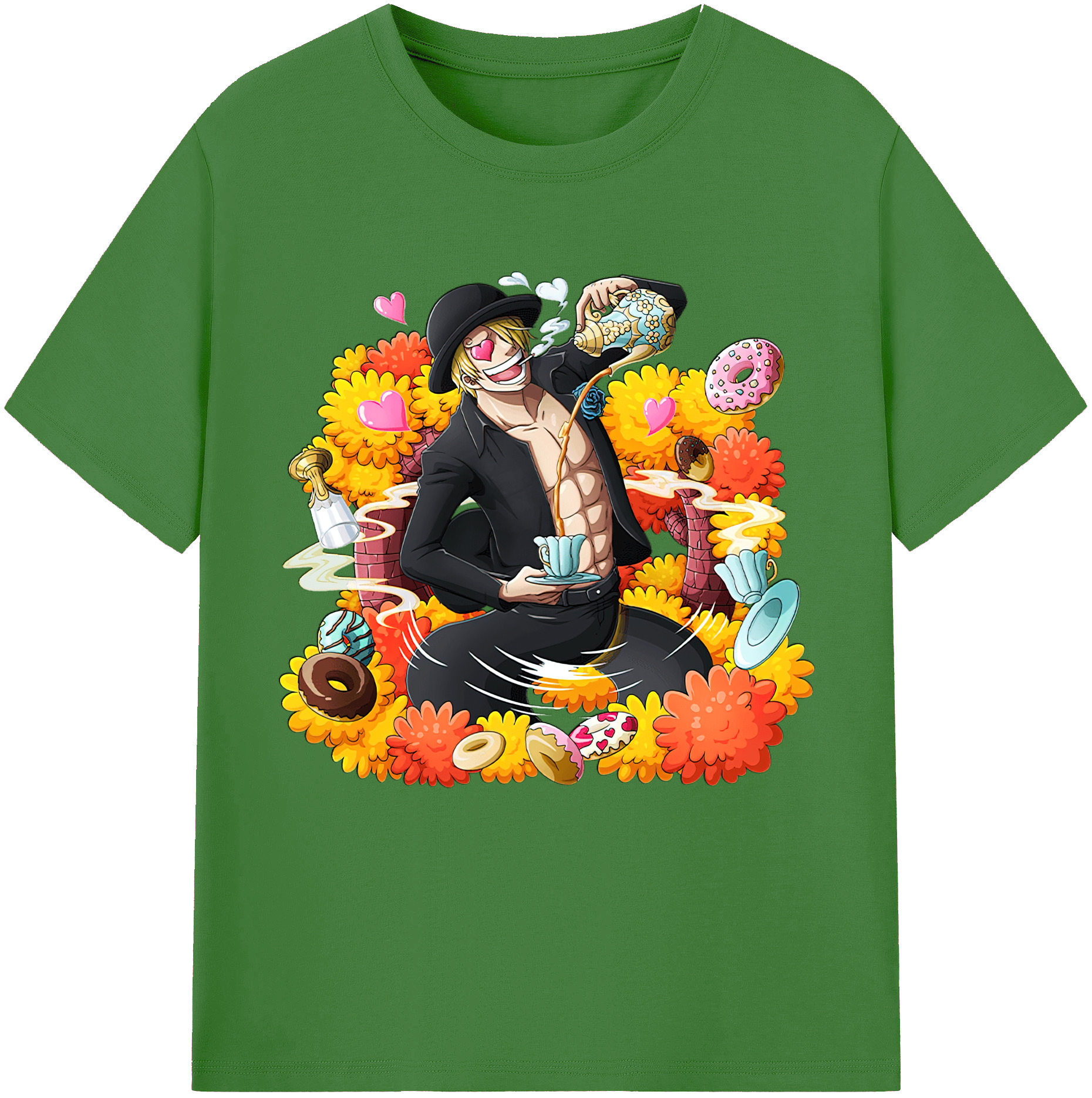 （画像用） ワンピース サンジ ONE PIECE Sanji レディースカジュアルプリントTシャツ（綿100％）